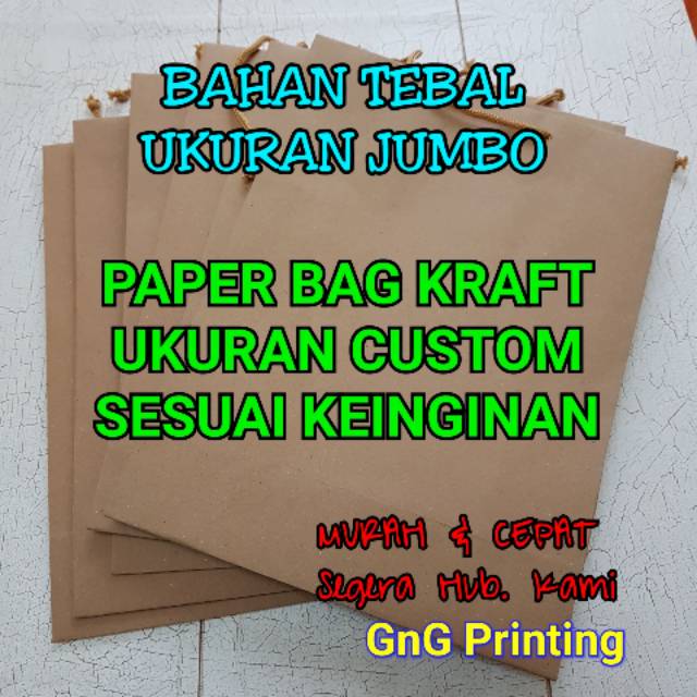 

Paper Bag Kraft Tebal Custom Ukuran Jumbo - Paperbag - Kantong Kertas