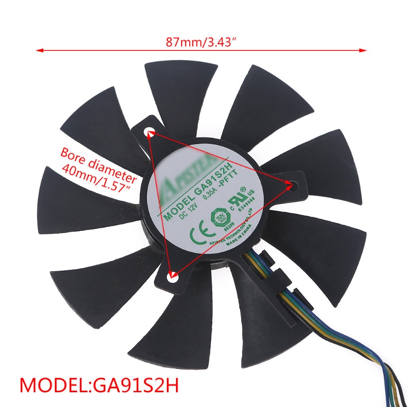 Radiator Diameter 4.0 Untuk VIVI GA91S2H ZOTAC GTX960 1070