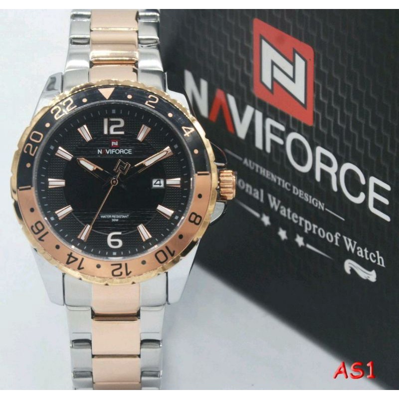 Jam Tangan Rantai Naviforce Jam Tangan Pria Stainliss Steel Pria Jam Outdoor Analog Digital