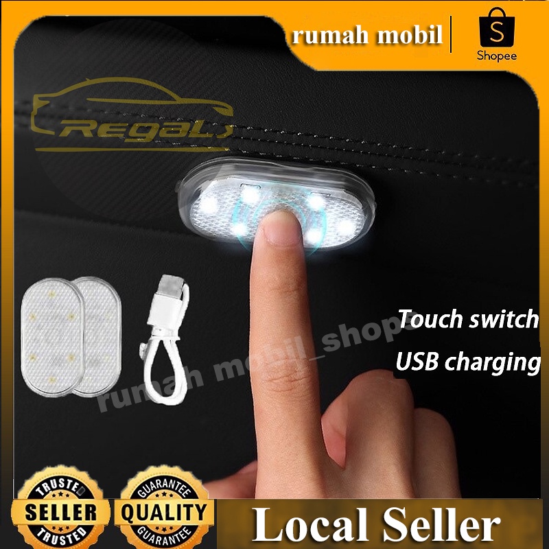 Lampu Led Pintu Mobil Car Interior Touch Light Lampu LED/Lampu Sentuh Interior Mobil /USB 6 LED Lampu Lampu Saklar Sentuh Otomotif / Lampu Plafon Atap Mobil Aksesoris Pencahayaan Mobil