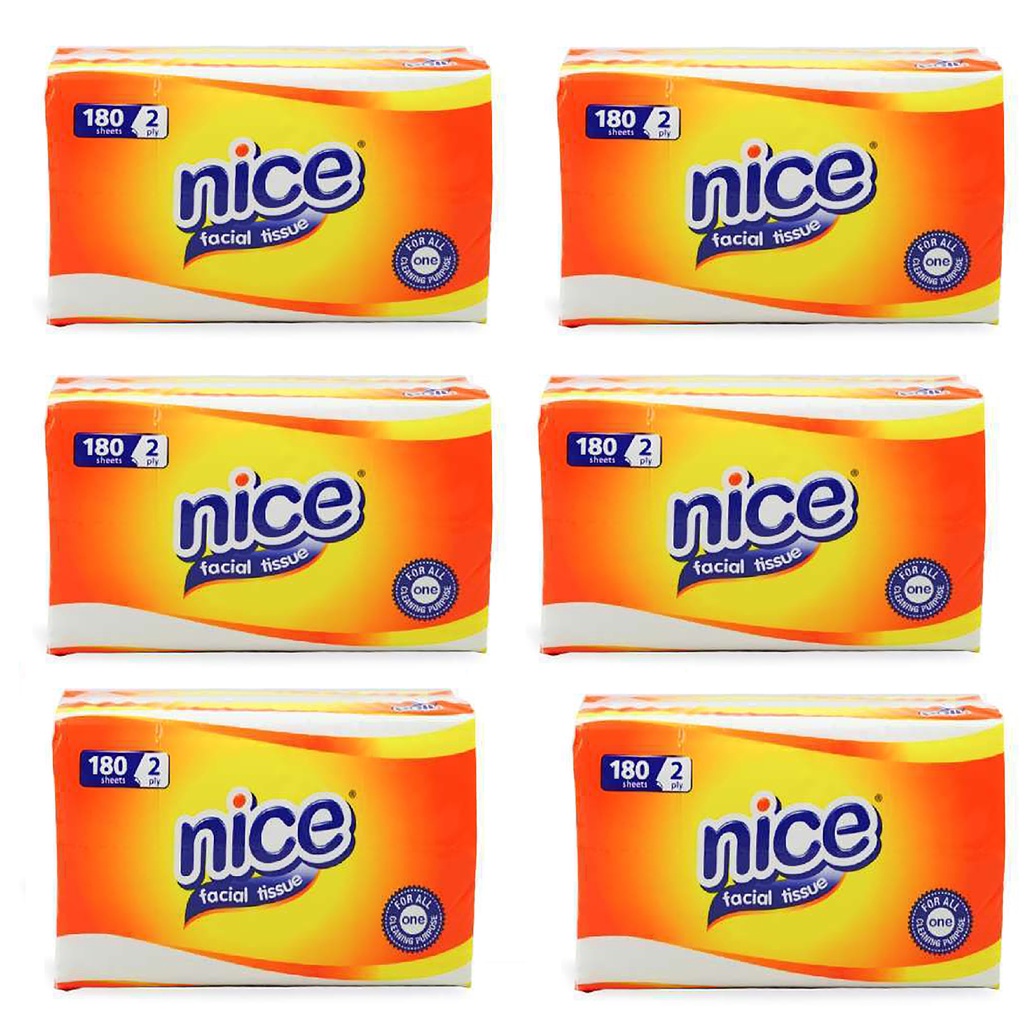 6 Pack Tisu Nice 180 Sheet 2ply / 6 Pcs Tisu Nice 180 Sheet 2ply / Tisu Nice 180 Sheet / Tissu Nice