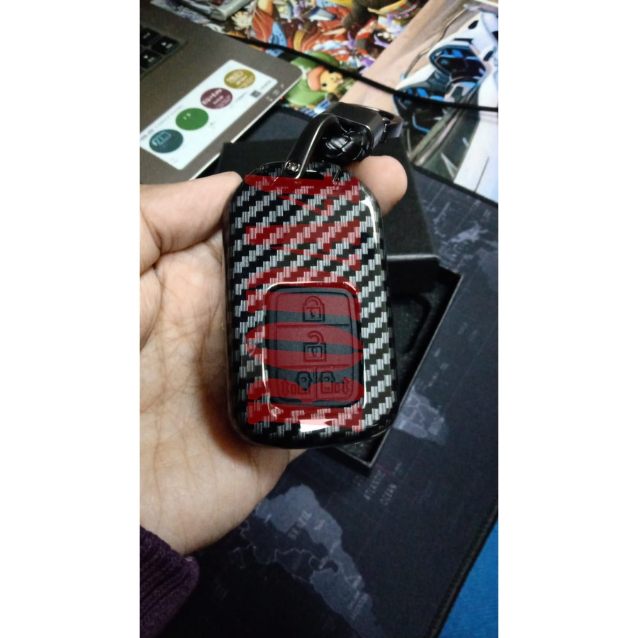 Casing Kunci Mobil Carbon Key Case Cover Honda CIVIC TURBO