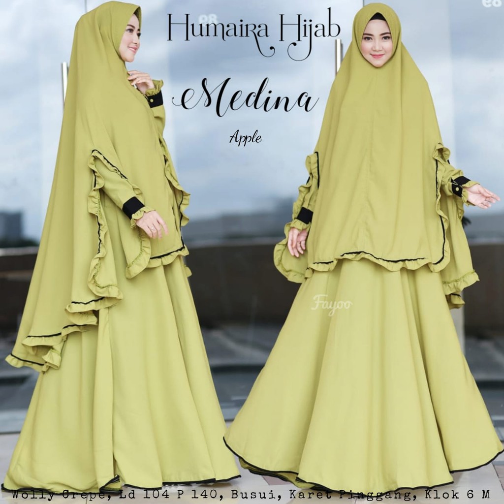 Setelan Gamis Muslimah Khimar HAWA SYARI By ISTANA HIJAB SOLO