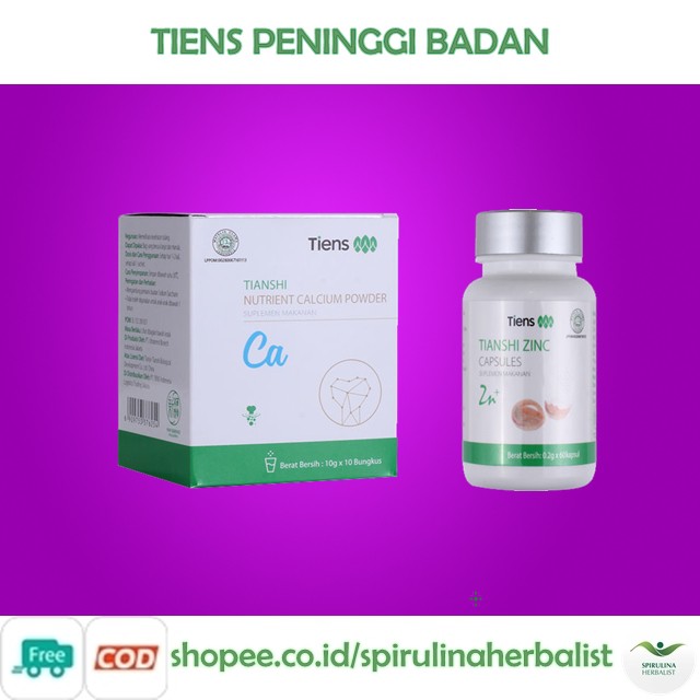 

SUPLEMEN PENINGGI BADAN TIENS HERBAL SUSU TIANSHI NUTRIENT CALCIUM POWDER (ZINC CAPSULES) ORIGINAL