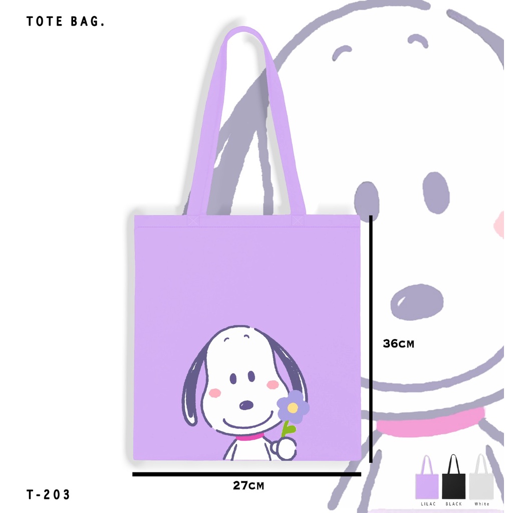 TOTE BAG WANITA / SNOOPY TIK  / TAS LES / TAS SANTAI / TAS KULIAH / BAHAN KANVAS / SOUVENIR