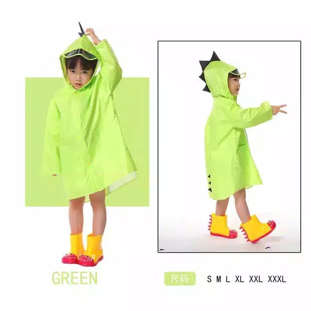 Jas Hujan Anak Mantel anak Kids Raincoat Dino | Shopee