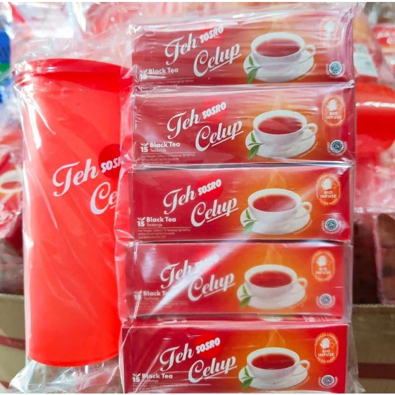 

Teh celup Sosro 5 box Free tambler botol minum