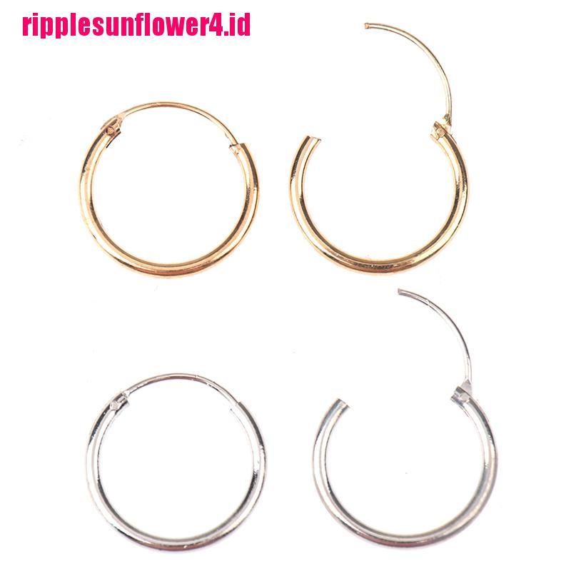 3 Pasang / Set Anting Tusuk Bentuk Lingkaran Kecil Simple Untuk Wanita