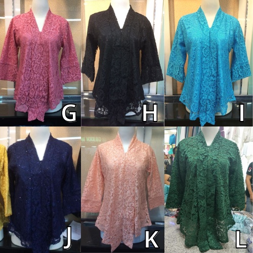 Kebaya Modern Kutubaru Floy Brukat Atasan Kebaya Brokat Aneka Warna-1