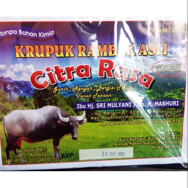 

Krupuk kulit kerbau Citra rasa