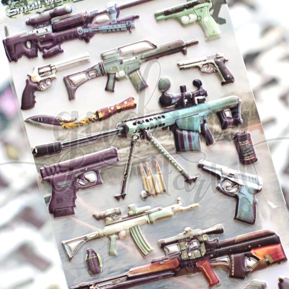 Stiker Pistol Senjata Lucu DIY Scrapbook GH 303026