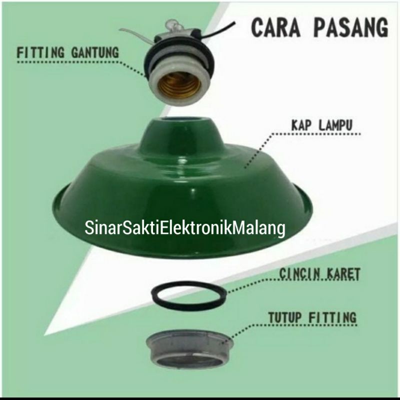 Kap Fitting Lampu Jalan Hijau E27 Tebal Rumah Tempat Lampu Jalan Outdoor 1 Set Murah