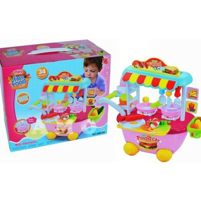 Mainan anak kitchen plat set mini / fast food car kd 889-94