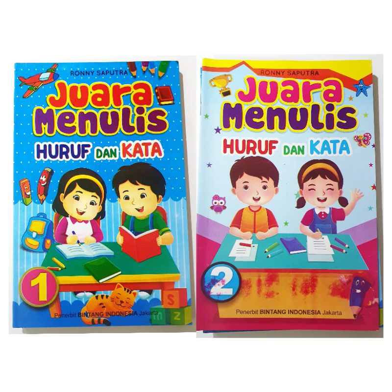 BUKU TK JUARA MENULIS HURUF &amp; KATA (PER JILID/PAKET)