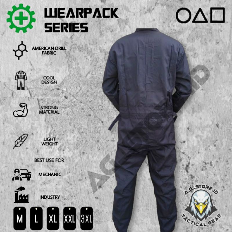 Wearpack Safety bahan American drill/Wearpack Langsungan/Baju bengkel