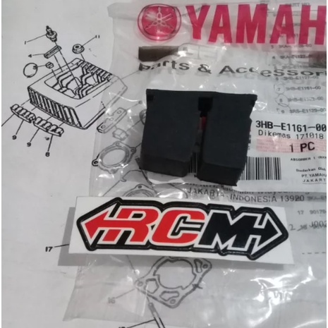 KARET ABSORBER 1 CYLINDER CILINDER SILINDER HEAD BLOCK BLOK ATAS RXKING RX KING RXK ORI ORIGINAL YAMAHA YGP ASLI 3HB-E1161-00 / 3HB-E1162-00