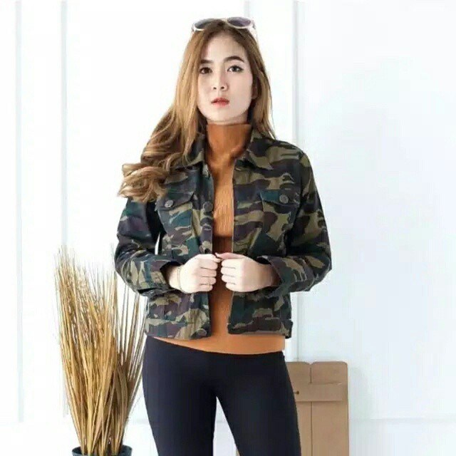 Jaket Wanita Flage Army Loreng