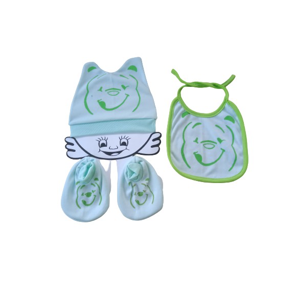 set Topi bayi / Slabber makan bayi / Sepatu kaos kaki bayi murah