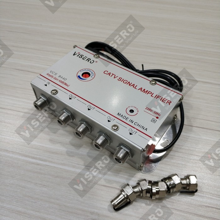 CATV Signal Booster Amp/Penguat Signal 4 output 40dB VISERO (VCS-8440)