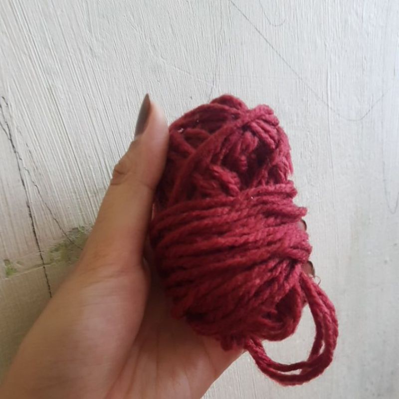 topi kucing rajut handmade-maroon