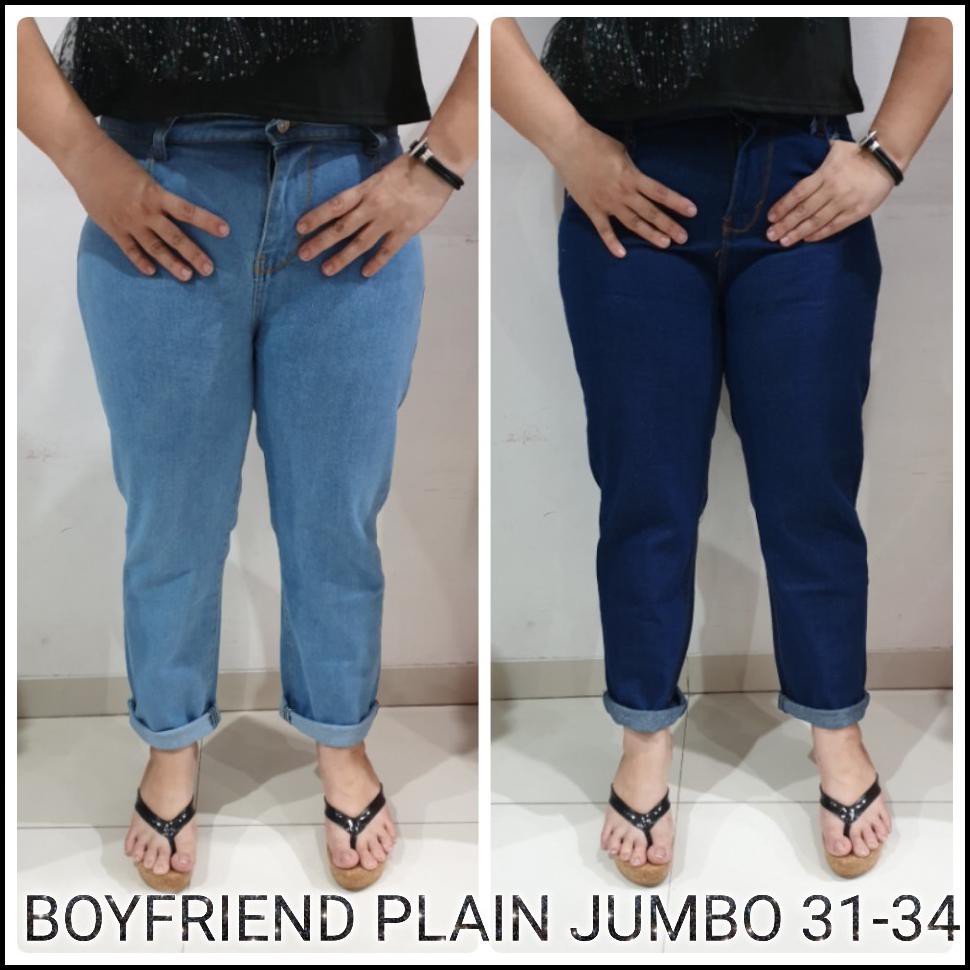 Casvine Jeans Celana  Boyfriend  Plain Murmer Non Stretch 