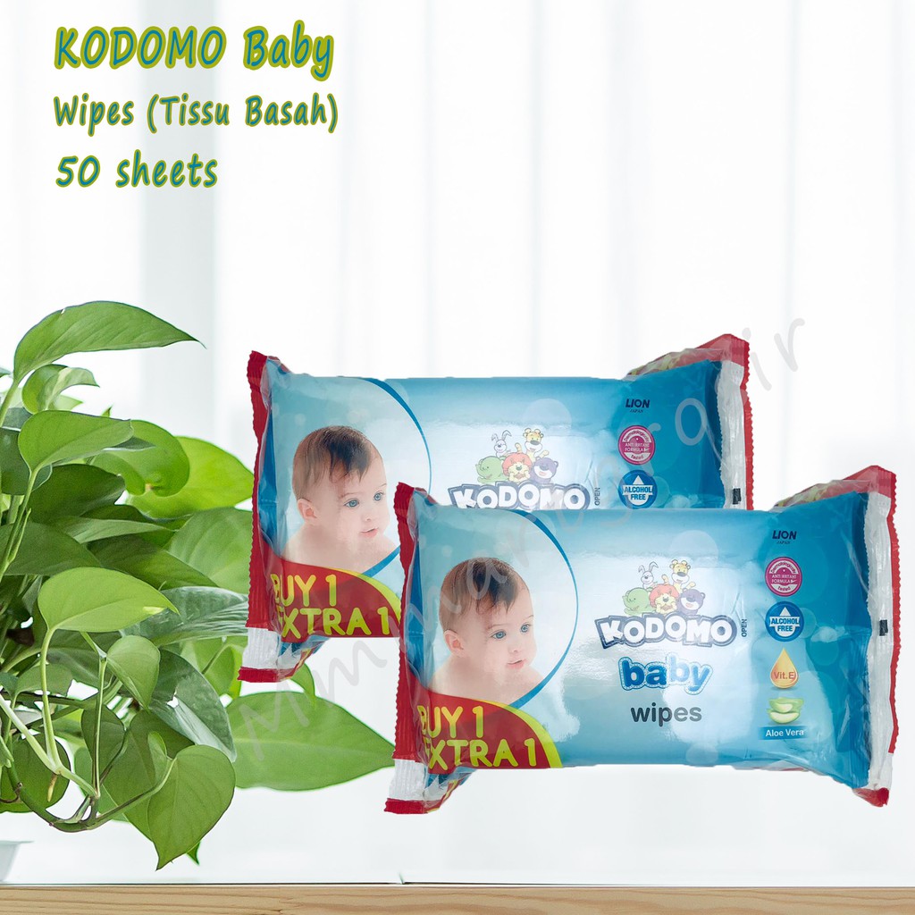 Kodomo Baby Wipes / Tissu Basah / Aloe Vera / 50shett