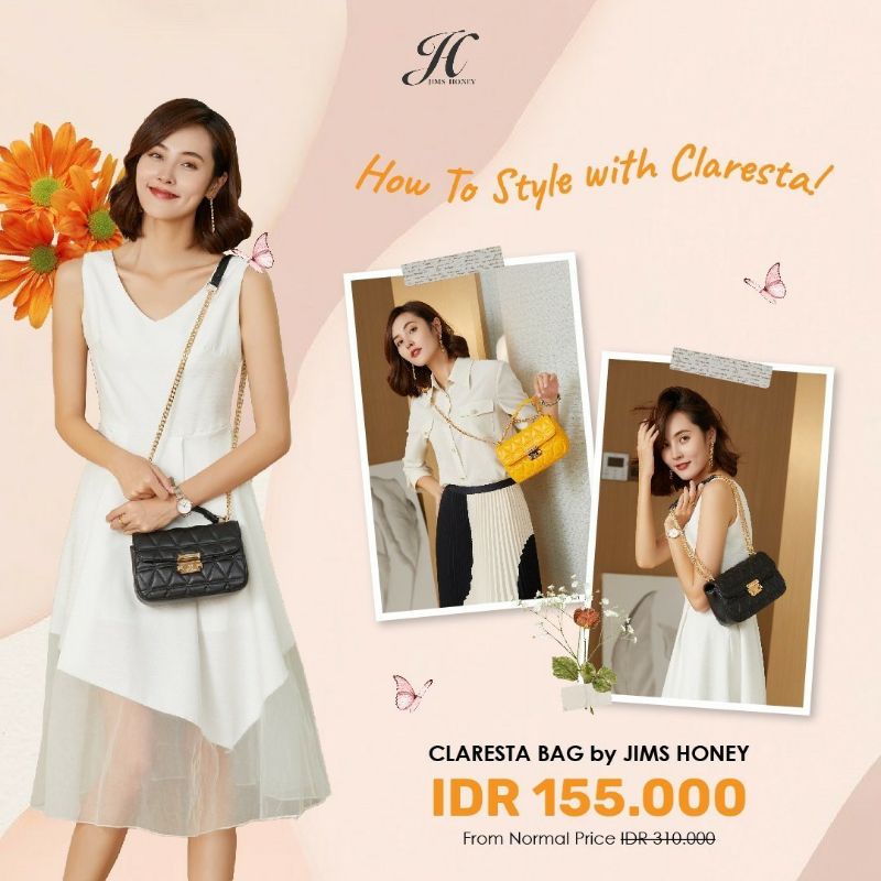 [OFFICIAL JIMSHONEY TANGSEL] CLARESTA BAG • JH CLARESTA • TAS TERBARU JIMSHONEY