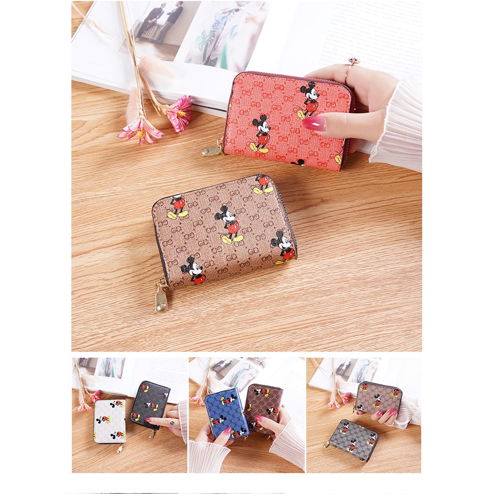 AND COD DOMPET KARTU WANITA KULIT PU DOMPET KOIN ZIPPER MULTIFUNGSI DOMPET WANITA MURAH HITS D47