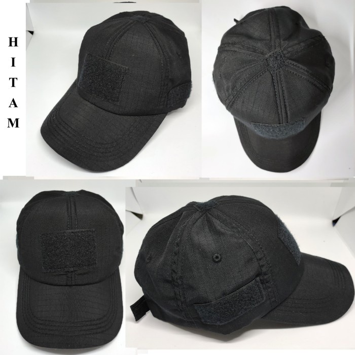 Topi Tactical / Topi Taktikal / Topi Militer / Topi Komando / Topi TNI - POLOS HITAM