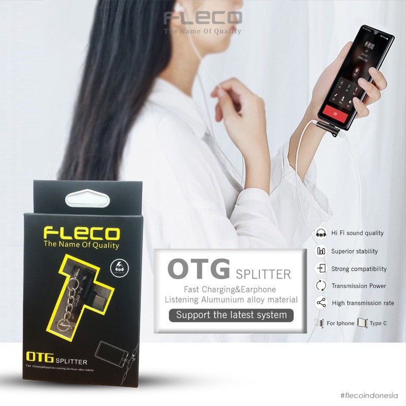 PROMO OTG SPLITTER MINI FLECO TYPE C ORI 2IN1