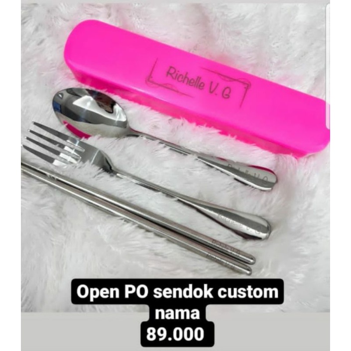 (snowandbelle) custom sendok garpu kids grafir