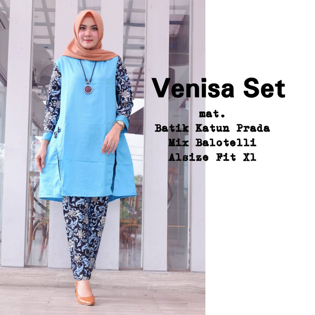 Venisa Setelan batik fashion wanita batik solo seragam batik
