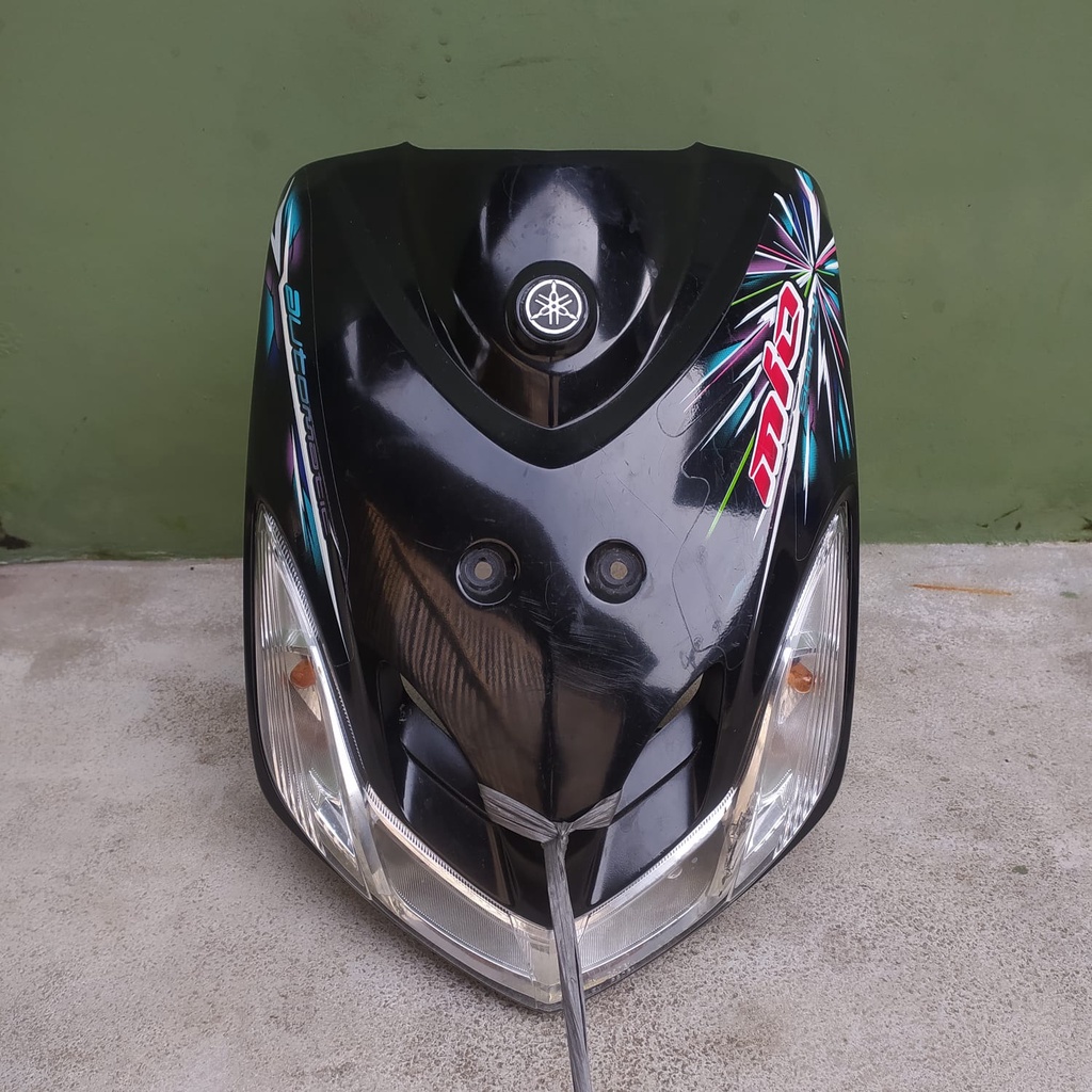 Tameng depan set lampu senja Yamaha Mio smile original yamaha mio smile copotan hitam striping