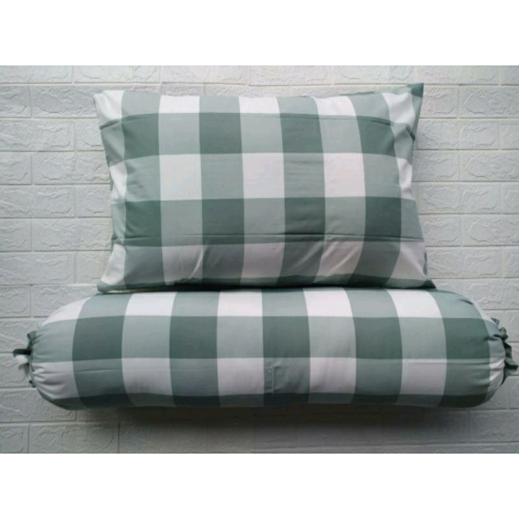 SARUNG BANTAL GULING MOTIF KOTAK KOTAK EMILY -BAHAN ADEM DAN HALUS - ANTI LUNTUR DANTEBAL