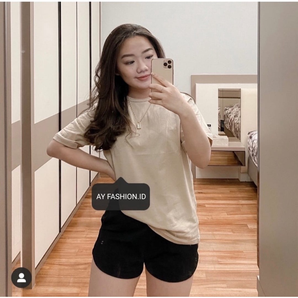 KAOS POLOS COTTON COMBED 30s ONECK | BAJU TSHIRT TUMBLR TEE PENDEK ALLSIZE DAN OVERSIZE UNISEX DUSTY ROSE