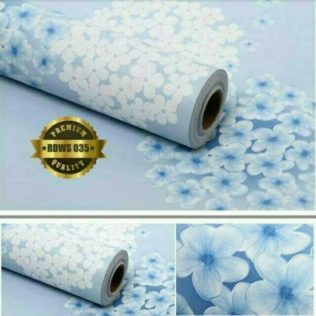 Wallpaper Sticker Biru Bunga Dandelion 10mx45cm Shopee Indonesia