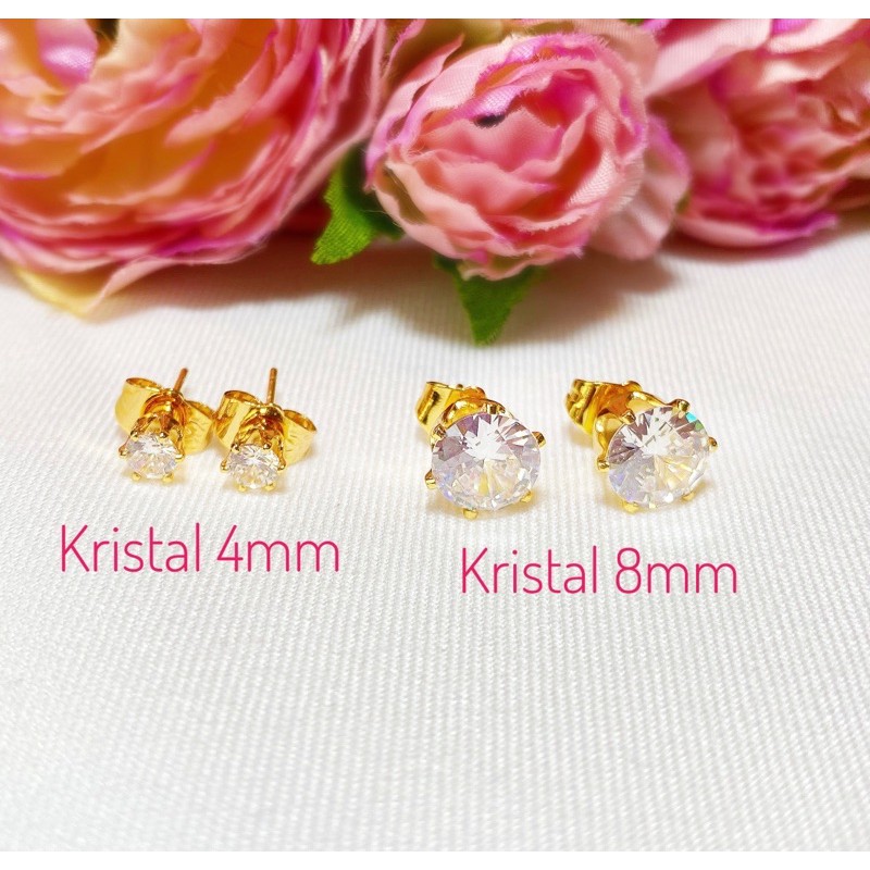 Anting Bayi / Balita / Anak ABG / Dewasa Titanium Nagita Stud Swarovski Model Tusuk