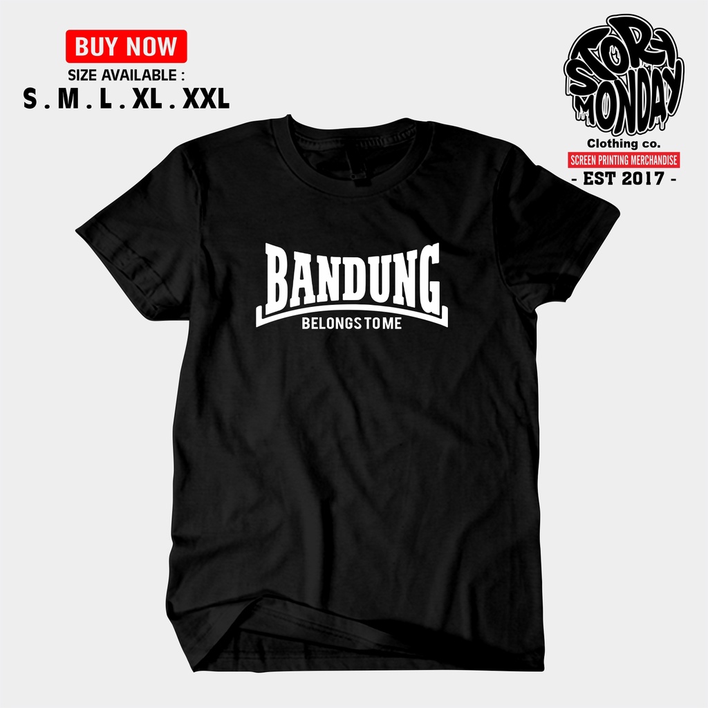 Kaos Baju Sablon BANDUNG BELONGS TO US Bobotoh Persib katun Combed 30s Lengan Pendek Ukuran S M L XL