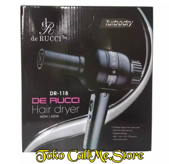 Hair Dryer De Rucci Tipe DR-118