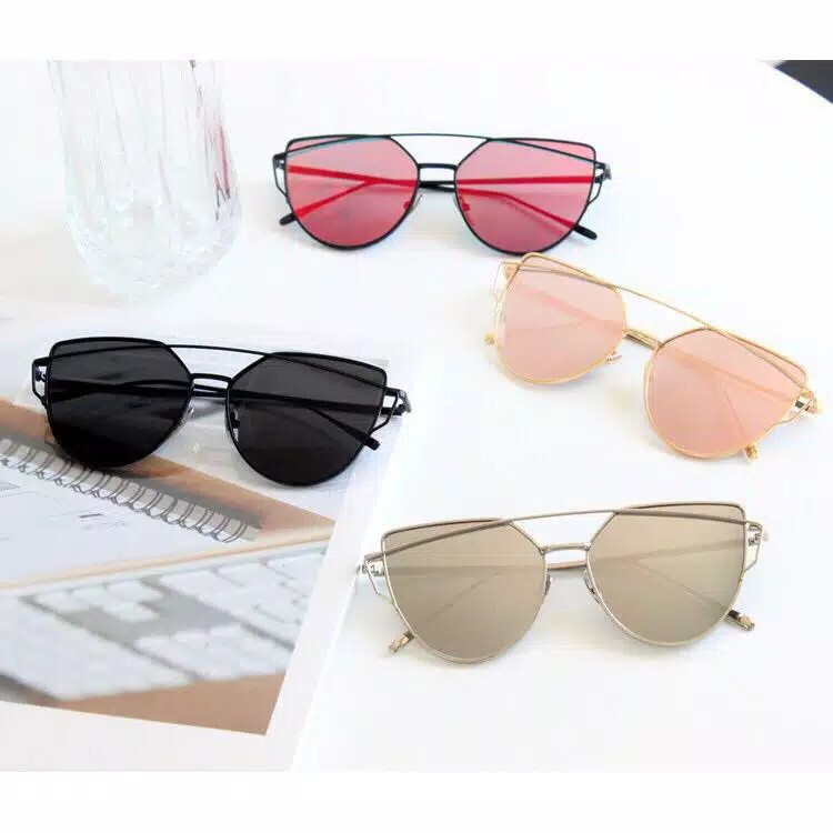 Kacamata Fashion Wanita Lensa Oversize Cat Eye Sunglasses  EG02