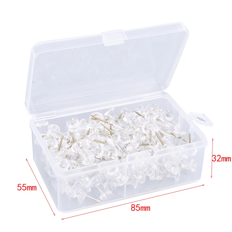 # Kaos T-Shirt Wanita Lengan Pendek Motif Print #100pcs Push Pin Transparan Untuk Kantor