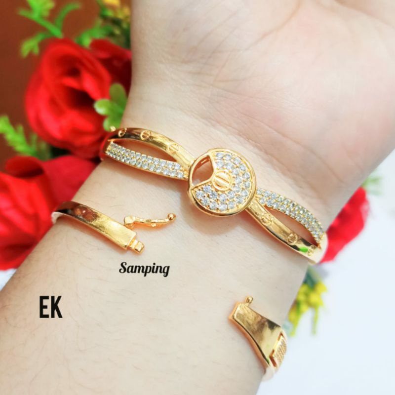 Gelang Tangan Bangkok Dewasa Permata Zircon Berbagai motif perhiasan wanita Gold limited edition