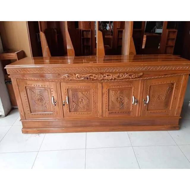 Meja TV kayu jati 2 meter