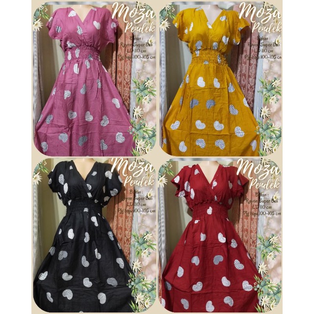 Moza lengan pendek //Dress Moza pendek //Daster Bali //Daster Kerut //Daster Moza Bali