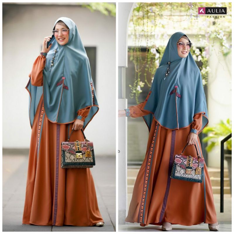 AULIA FASHION SET GAMIS SHAQEENA & FELISHA TERACOTA