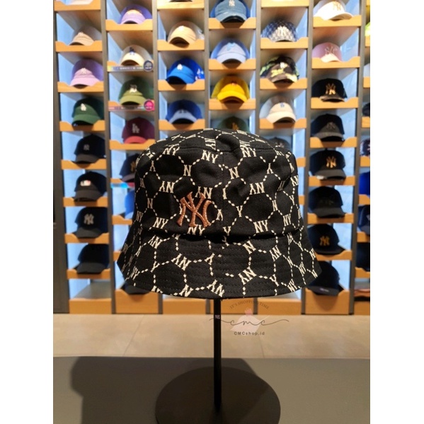 (ready) topi MLB MONOGRAM DIAMOND BUCKET HAT / mlb original / MLB BUCKET HAT
