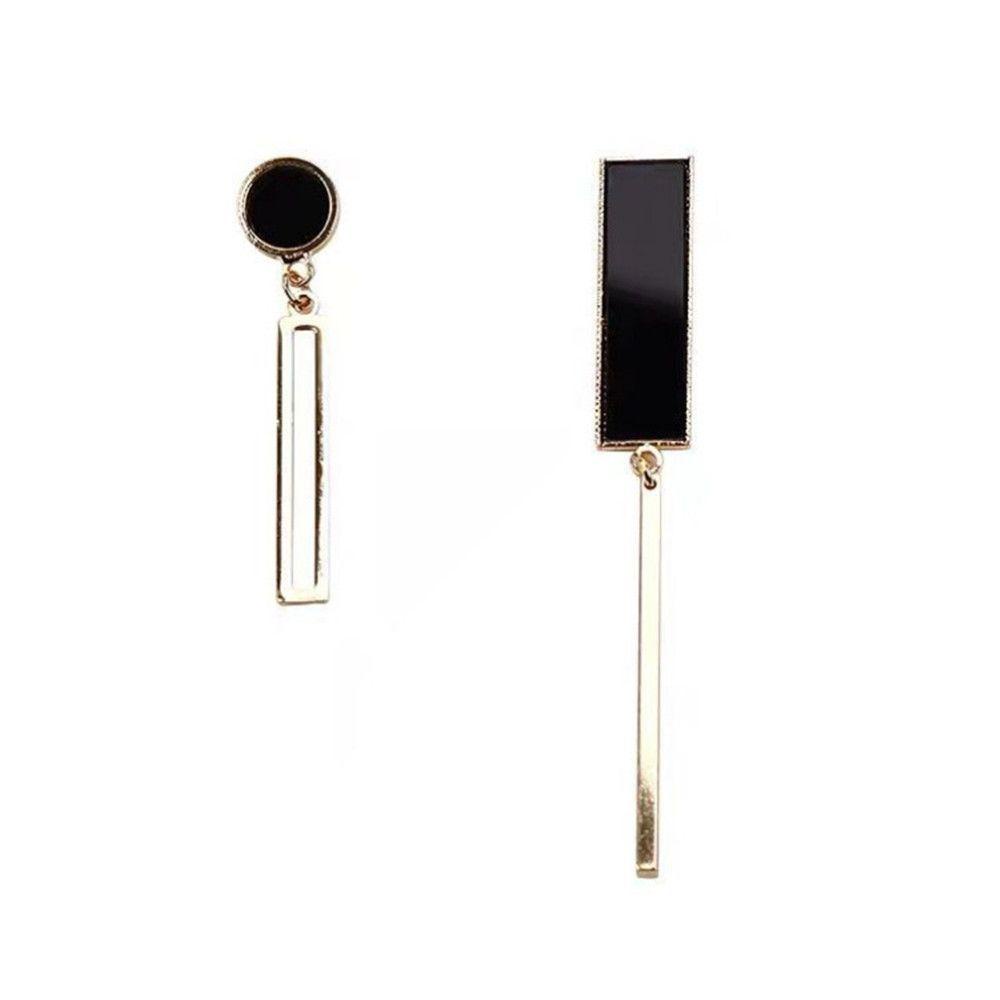 R-bunga Kristal Anting Fashion Pernyataan Panjang Persegi Panjang Asimetri Eardrop
