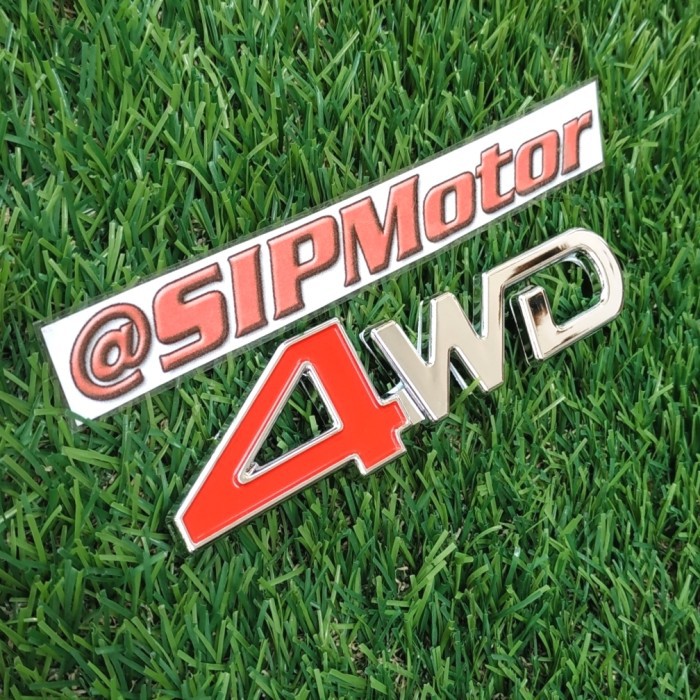 Emblem 4WD Merah Chrome Toyota Hardtop fj40 Hyundai Ford Honda