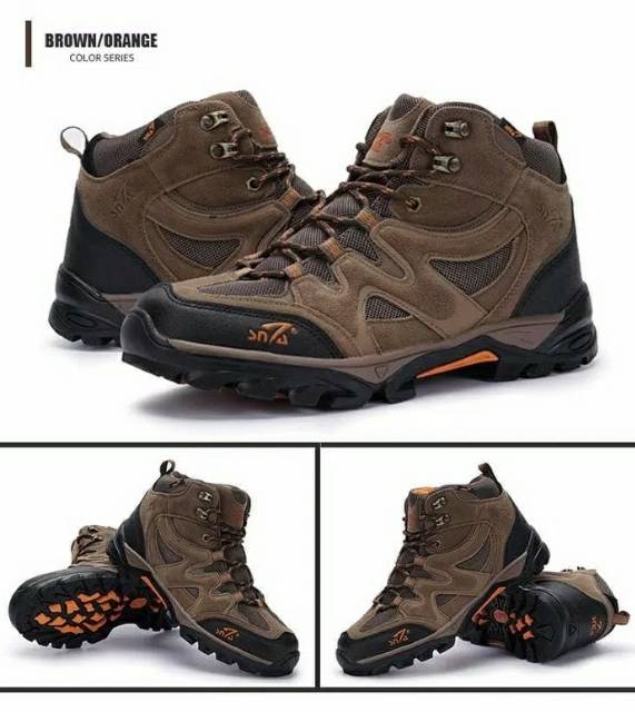 Sepatu Outdoor Gunung SNTA 491 Dark Green Orange Original Resmi Hiking Tracking Shoes