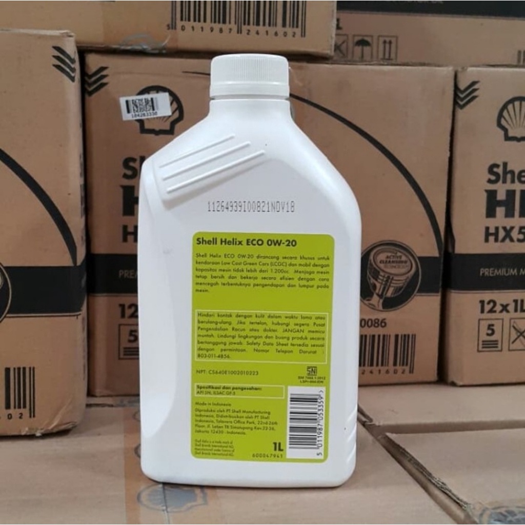 SHELL HELIX ECO 0W-20 API SN MOBIL LCGC - 1 LITER